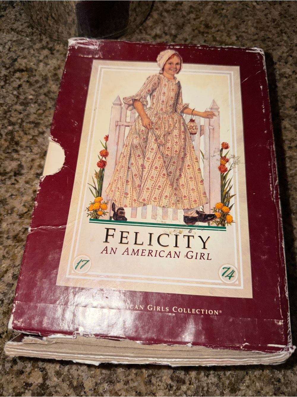 American Girl Felicity Cream Floral Dress Illustration Box Art